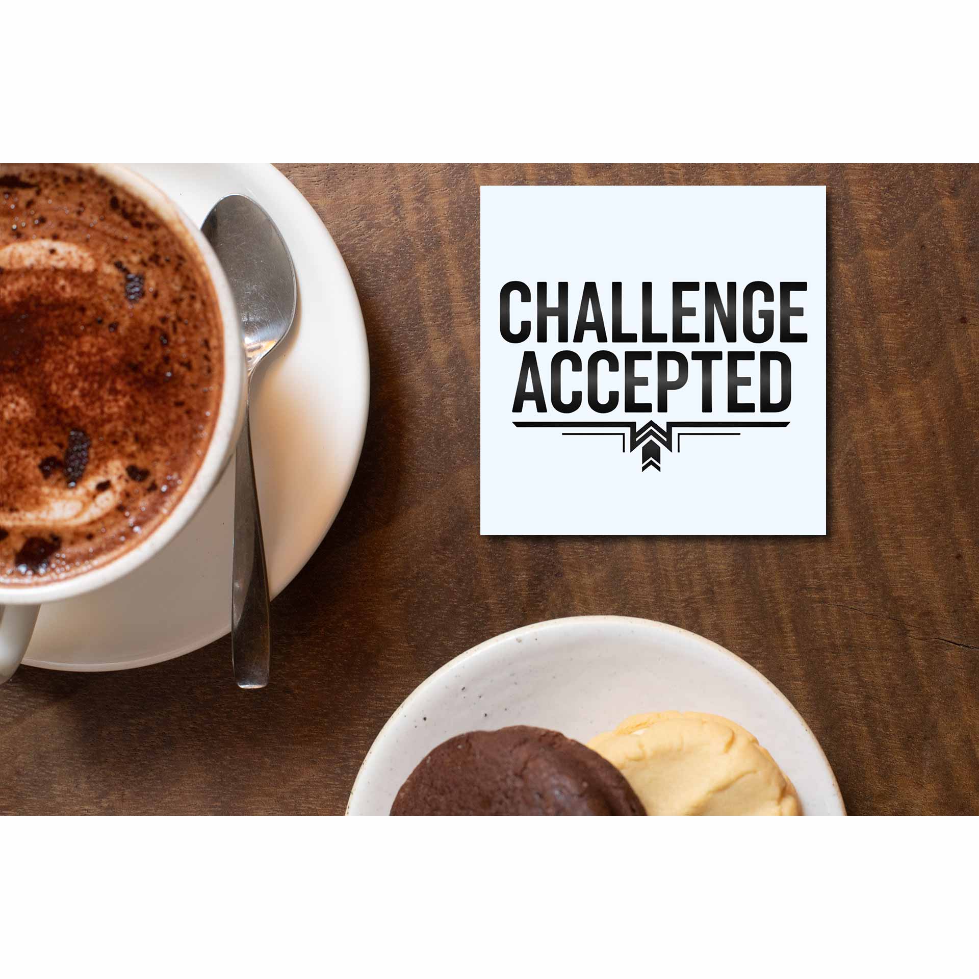 risers club challenge accepted coasters wooden table cups indian printed graphic stylish buy online india the banyan tee tbt men women girls boys unisex