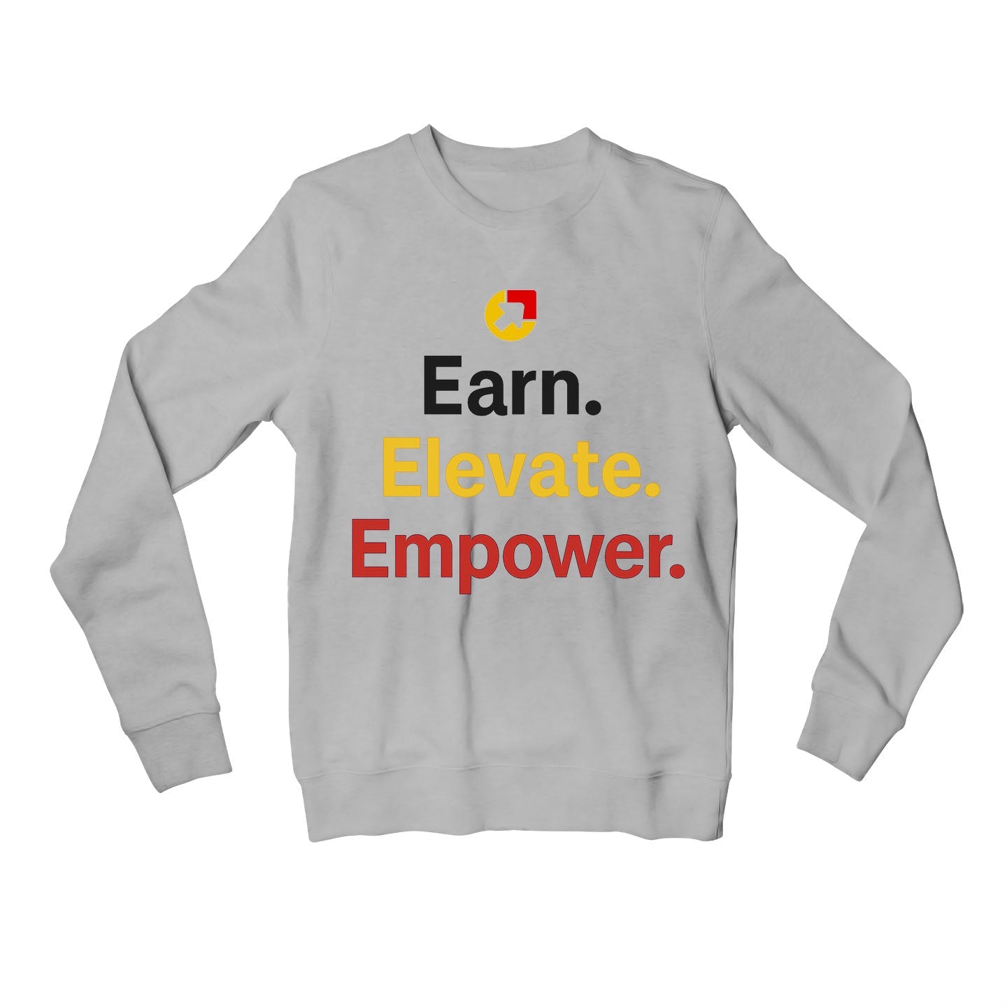 risers club earn elevate empower sweatshirt upper winterwear printed graphic stylish buy online india the banyan tee tbt men women girls boys unisex gray