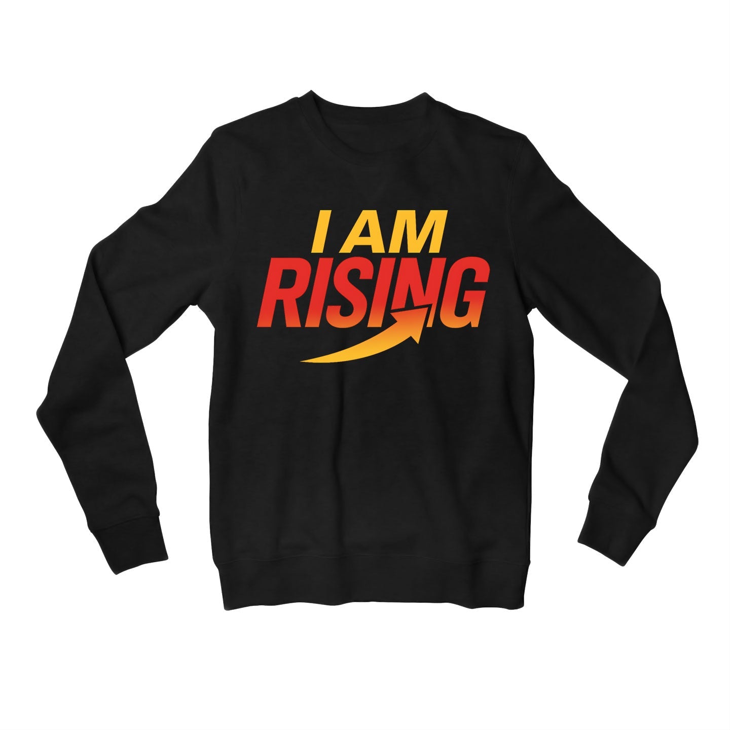 risers club i am rising sweatshirt upper winterwear printed graphic stylish buy online india the banyan tee tbt men women girls boys unisex black