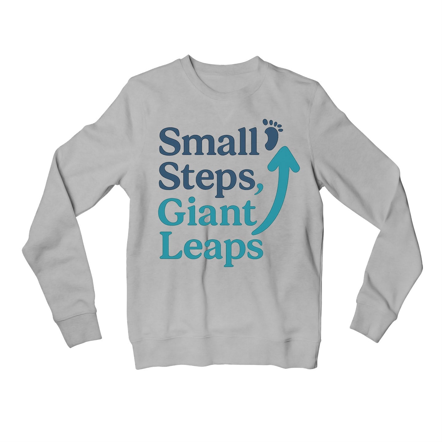 risers club small steps giant leaps sweatshirt upper winterwear printed graphic stylish buy online india the banyan tee tbt men women girls boys unisex gray