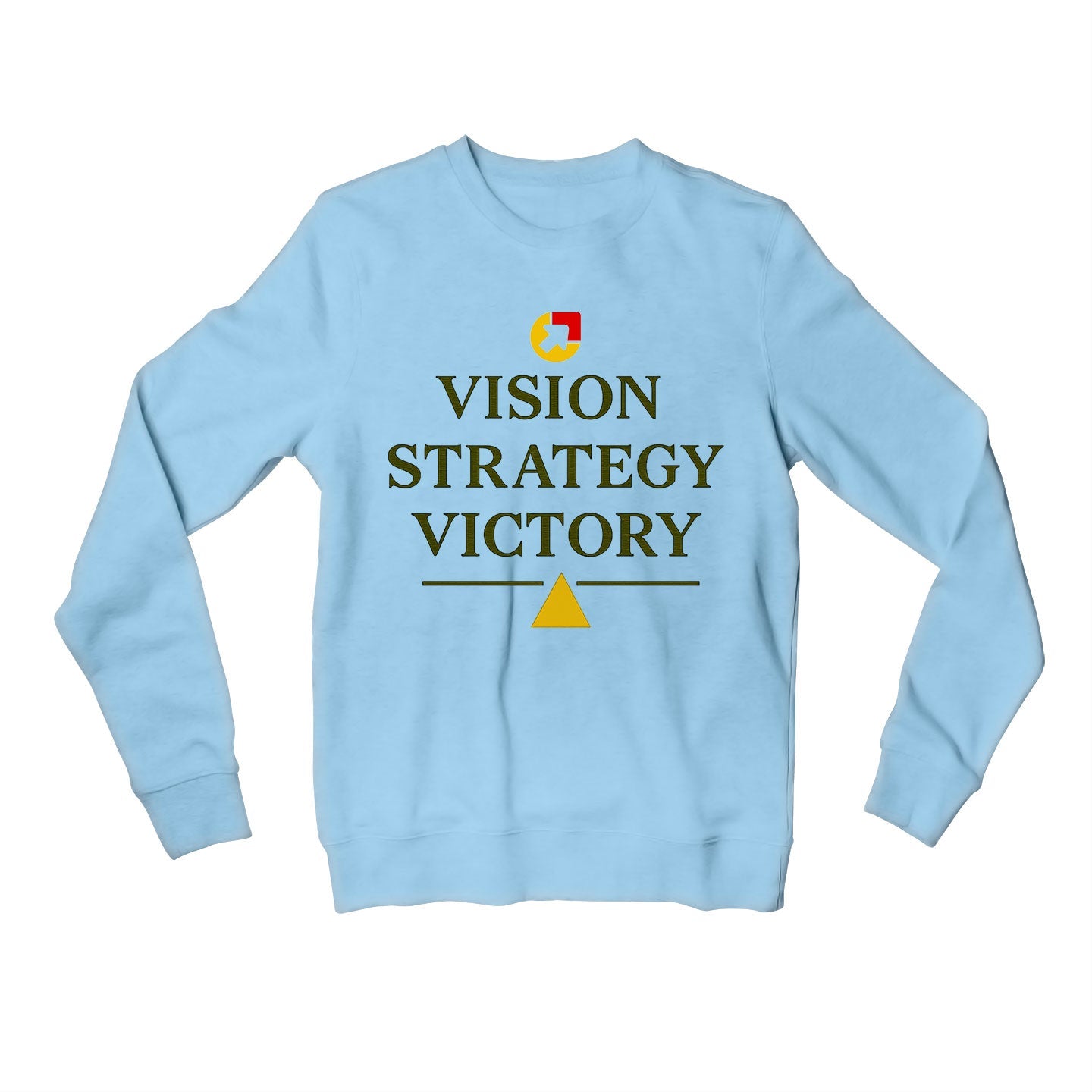 risers club vision strategy victory sweatshirt upper winterwear printed graphic stylish buy online india the banyan tee tbt men women girls boys unisex baby blue