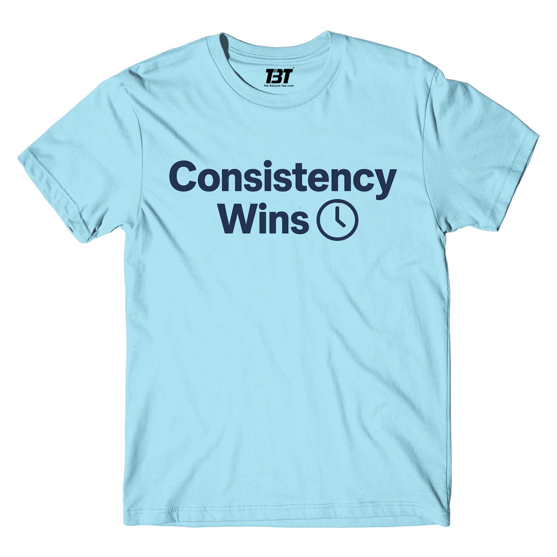 risers club consistency wins t-shirt printed graphic stylish buy online india the banyan tee tbt men women girls boys unisex baby blue