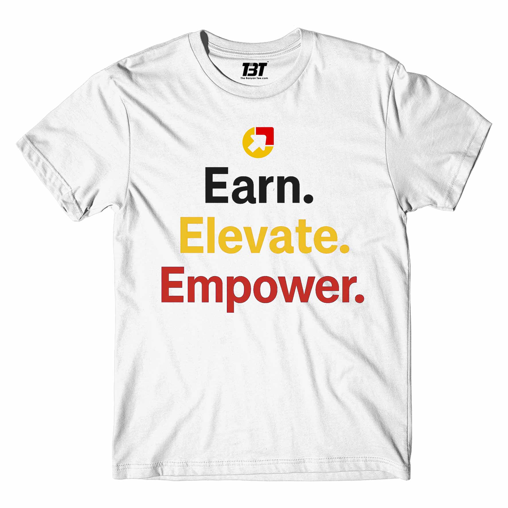 risers club earn elevate empower t-shirt printed graphic stylish buy online india the banyan tee tbt men women girls boys unisex white