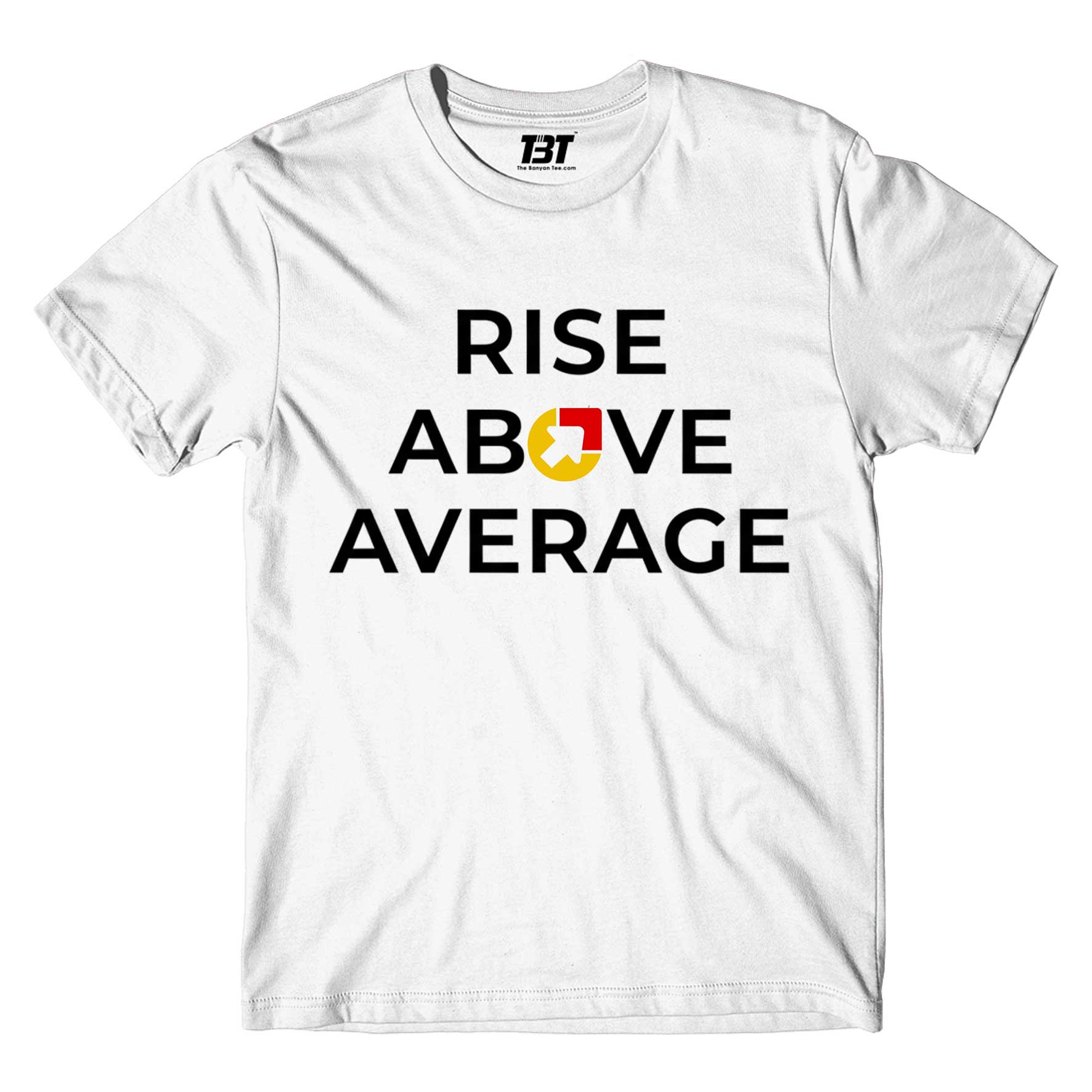 risers club rise above average t-shirt printed graphic stylish buy online india the banyan tee tbt men women girls boys unisex white