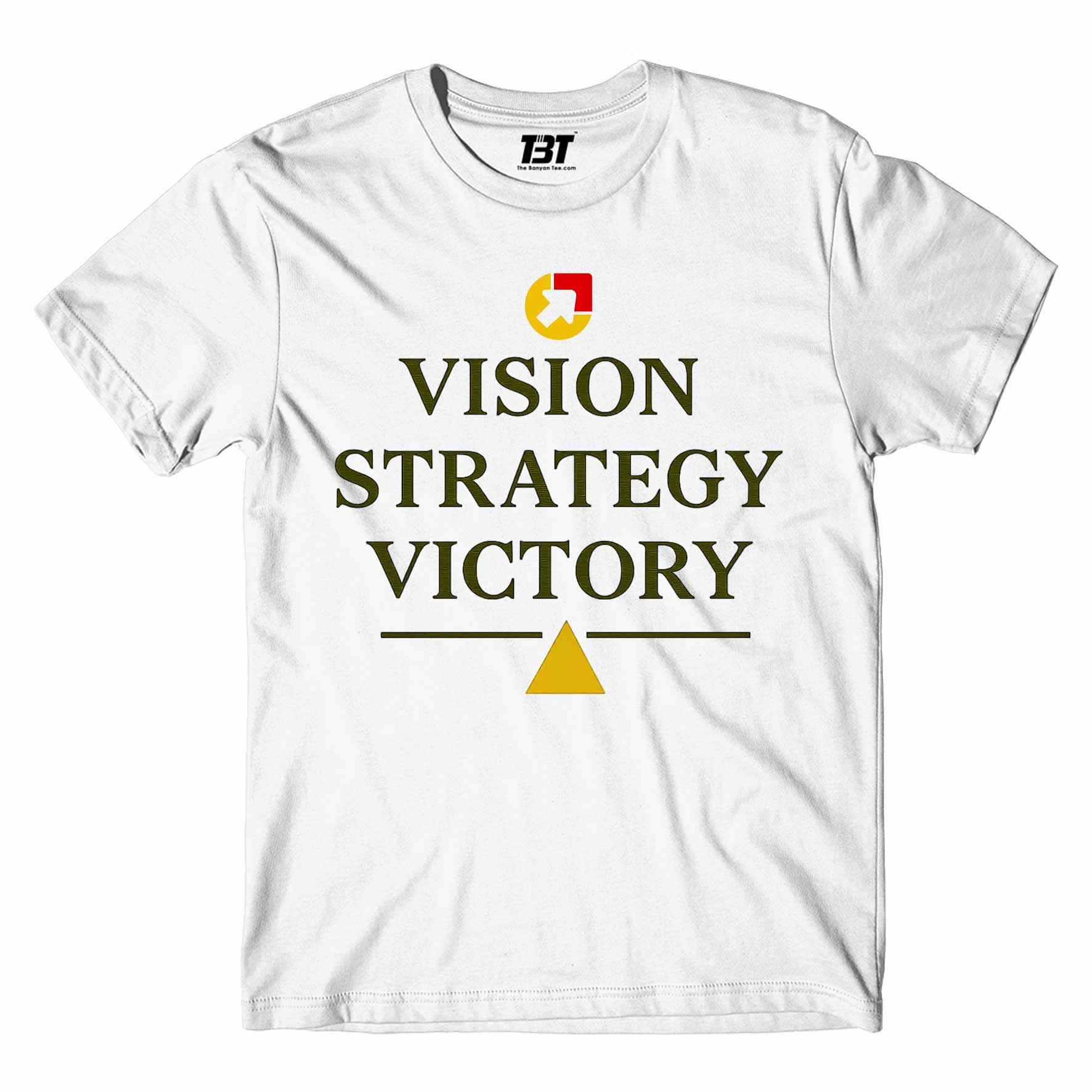risers club vision strategy victory t-shirt printed graphic stylish buy online india the banyan tee tbt men women girls boys unisex white